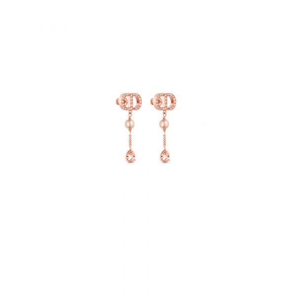 Dior Pearl Crystal CD Drop Earrings