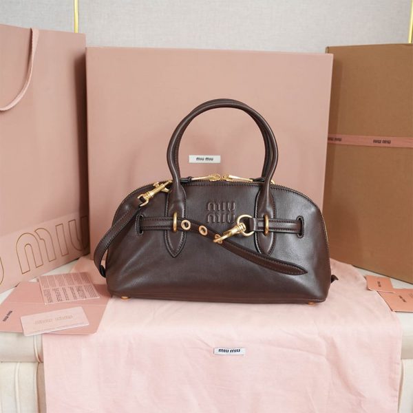 MIUMIU Regular Aventure nappa leather top-handle bag(HIGH-END GRADE)