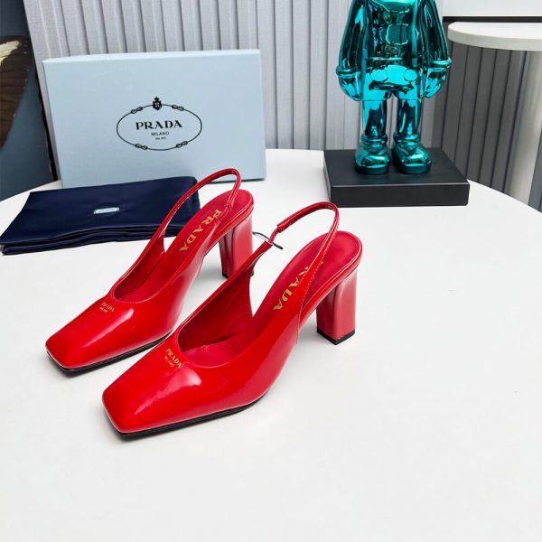 Prada Patent Leather Slingback Pumps 85 mm