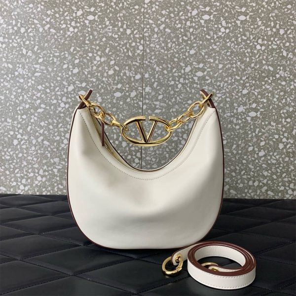 VLOGO MOON MINI HOBO BAG IN NAPPA LEATHER WITH CHAIN