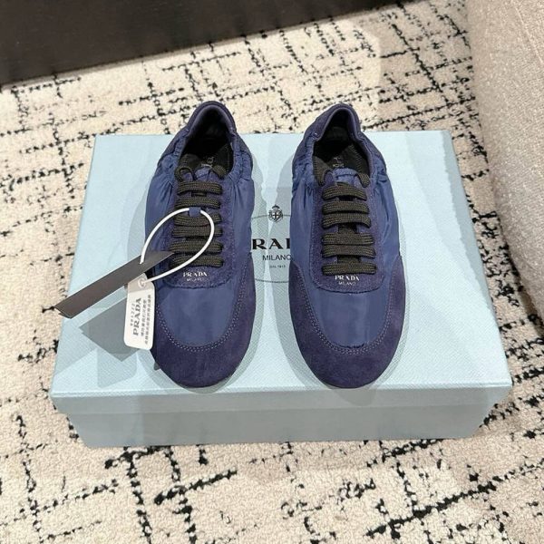 PRADA Collapse Re-Nylon and suede sneakers