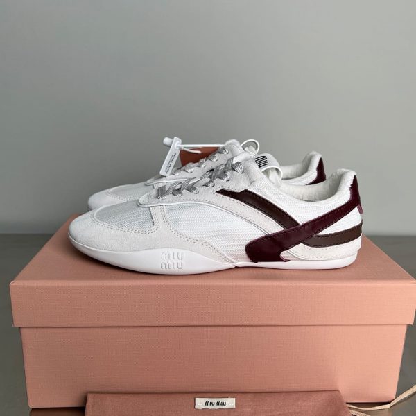 MIUMIU Gymnasium technical fabric and suede sneakers