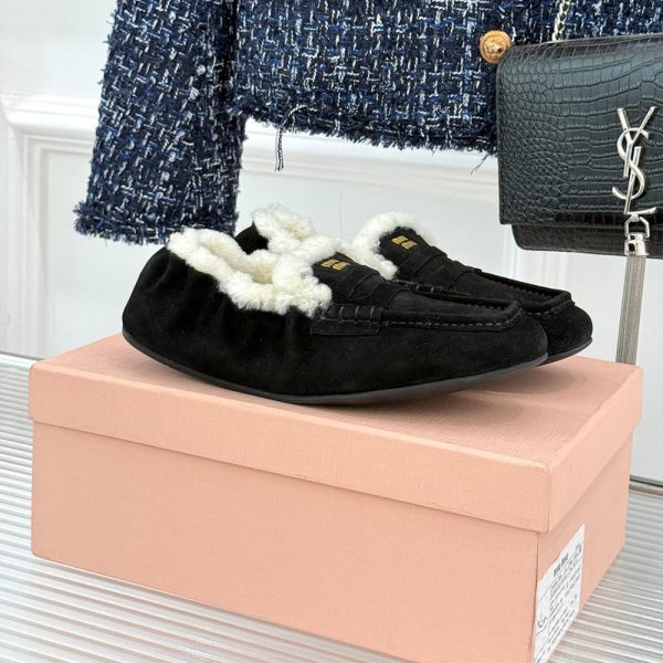 MIUMIU Ruches suede loafers