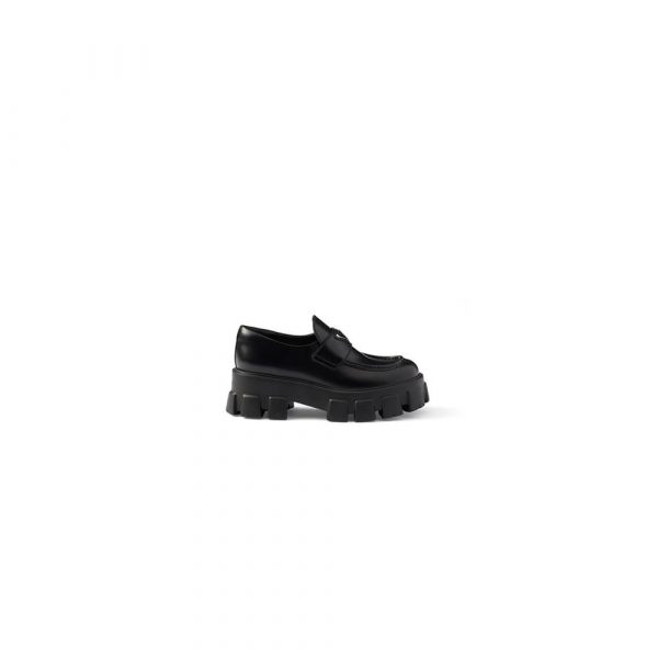 Prada Brushed leather Monolith loafers
