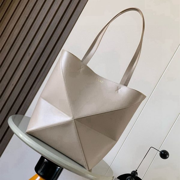LOEWE Medium Puzzle Fold tote in shiny calfskin(HIGH-END GRADE)