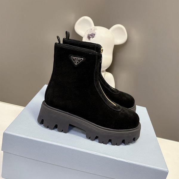 PRADA Suede booties with zip
