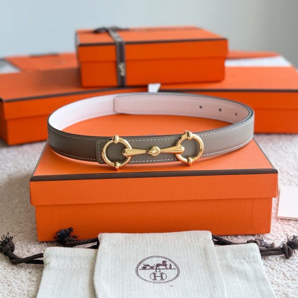 HERMES Lady Rider belt buckle & Reversible leather strap 24 mm