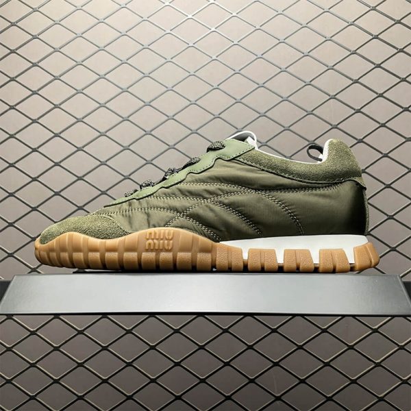 MIUMIU Tyre technical fabric and suede sneakers