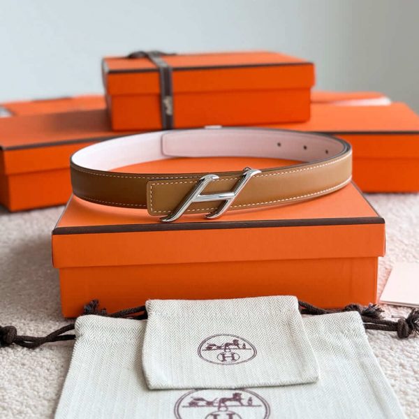 HERMES Fibbia da cintura HDN & Pelle reversible percintura 24 mm