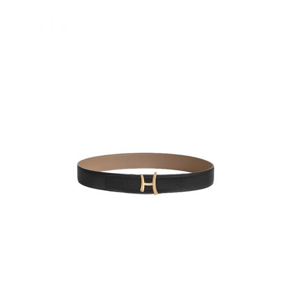 HERMES Script belt buckle & Reversible leather strap 38 mm