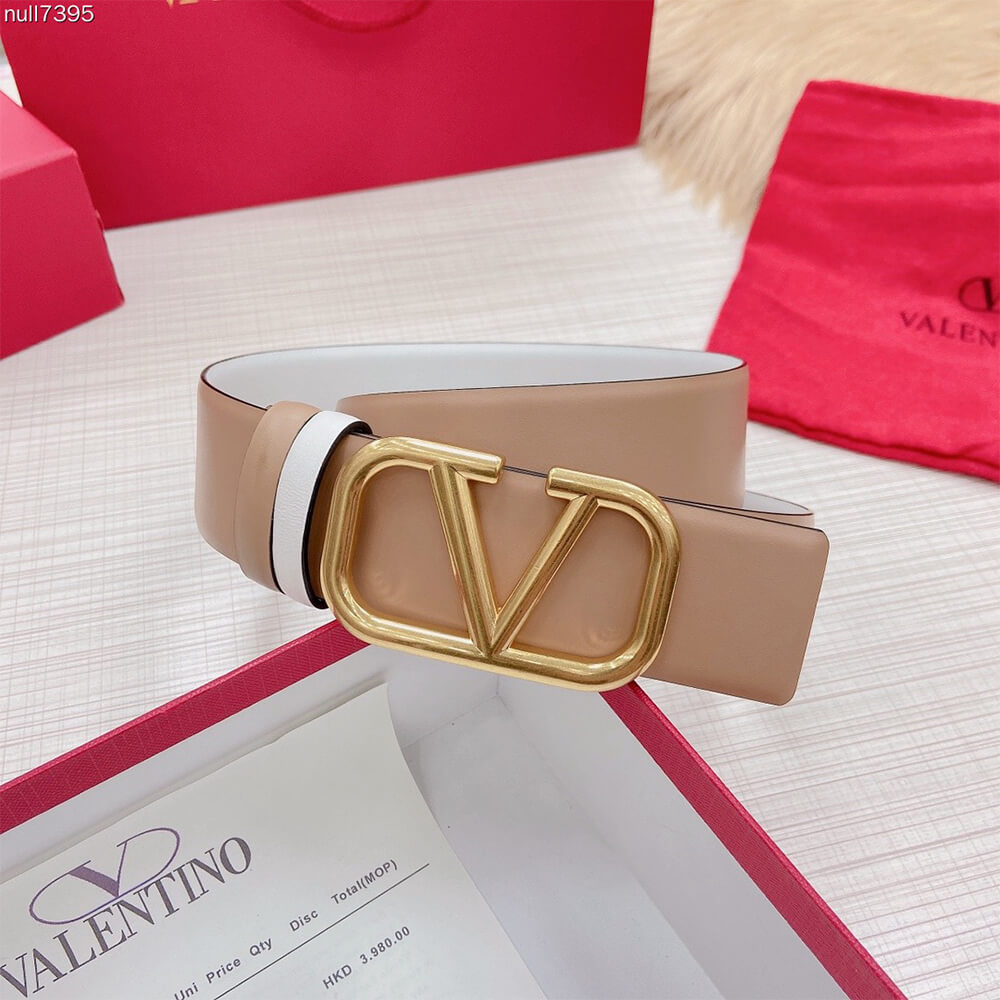VALENTINO REVERSIBLE VLOGO SIGNATURE BELT IN GLOSSY CALFSKIN 40 MM VALENTINO REVERSIBLE VLOGO SIGNATURE BELT IN GLOSSY CALFSKIN 40 MM
