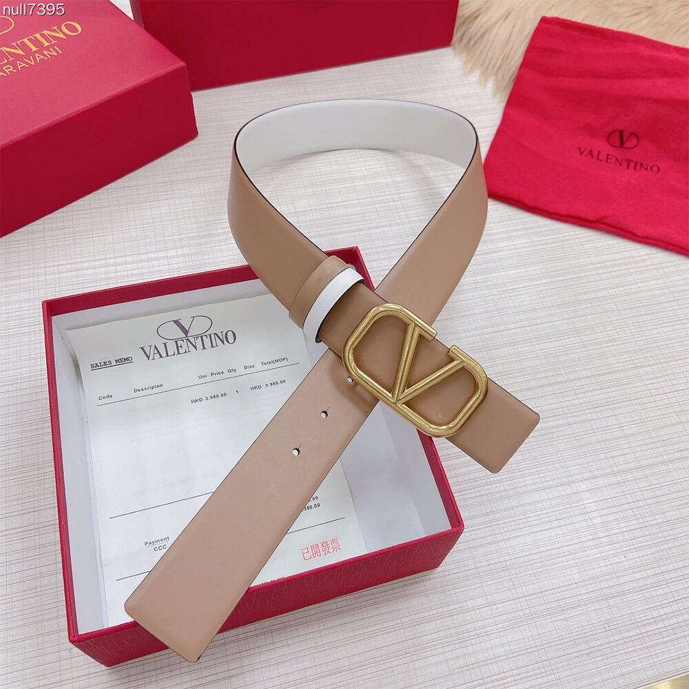 VALENTINO REVERSIBLE VLOGO SIGNATURE BELT IN GLOSSY CALFSKIN 40 MM VALENTINO REVERSIBLE VLOGO SIGNATURE BELT IN GLOSSY CALFSKIN 40 MM