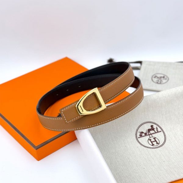 HERMES Cavaliere belt buckle & Reversible leather strap 24 mm