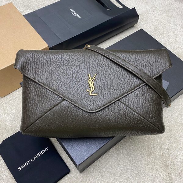 YSL CASSANDRE XXL envelope pouch on chain in lambskin