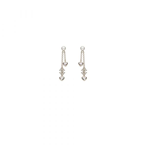 CHANEL Pearl Heart Earrings