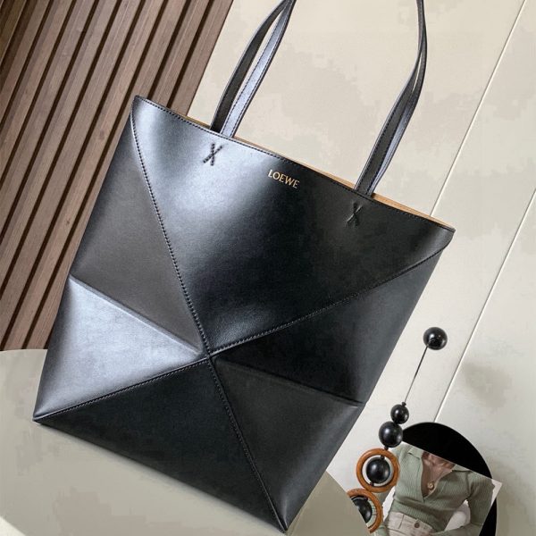 LOEWE Medium Puzzle Fold tote in shiny calfskin(HIGH-END GRADE)