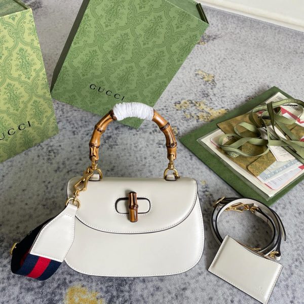 GUCCI BAMBOO 1947 JUMBO GG SMALL TOP HANDLE BAG