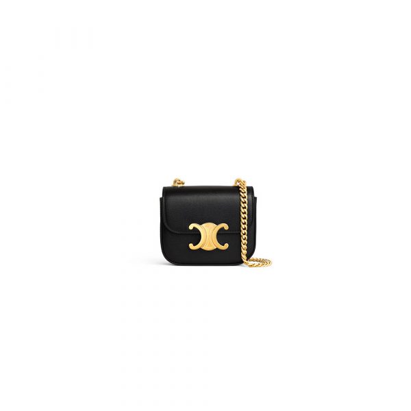 CELINE MINI CHAIN CLAUDE IN Shiny calfskin(HIGH-END GRADE)