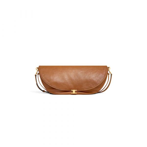 CELINE HALFMOON SOFT TRIOMPHE BAG IN SUPPLE SHINY LAMBSKIN(HIGH-END GRADE)