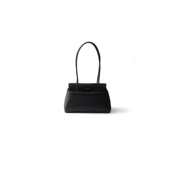 Prada Passage medium leather bag with Re-Nylon flap(HIGH-END GRADE)