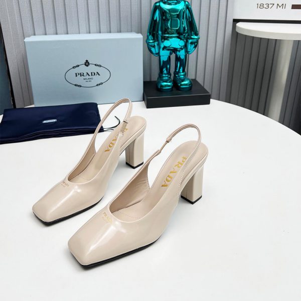 Prada Patent Leather Slingback Pumps 85 mm