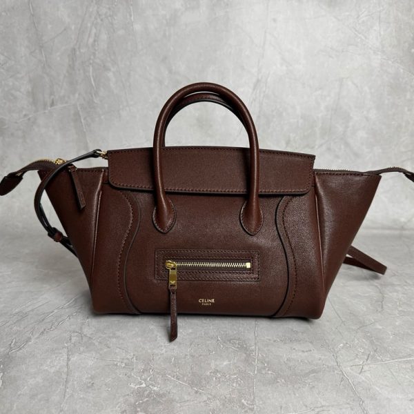 CELINE SMALL NEW LUGGAGE IN SUPPLE SHINY LAMBSKIN(HIGH-END GRADE)