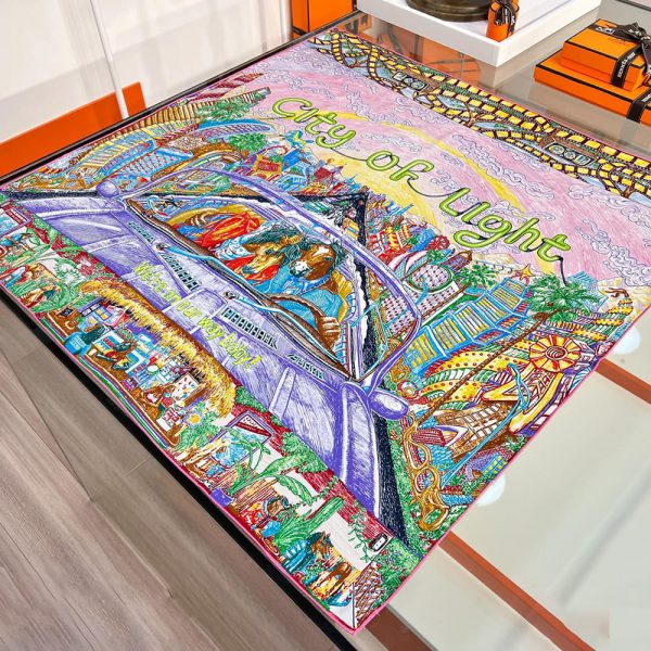 HERMES City of Light scarf 90
