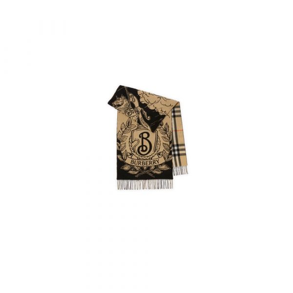 BURBERRY Wide Reversible Stormy Knight Scarf