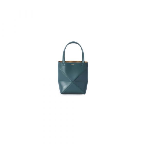 LOEWE Mini Puzzle Fold tote in shiny calfskin(HIGH-END GRADE)