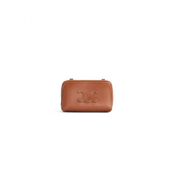 CELINE Clutch on Chain Cuir triomphe IN smooth calfskin(High-end Grade)