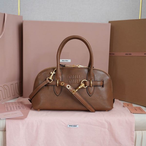 MIUMIU Regular Aventure nappa leather top-handle bag(HIGH-END GRADE)