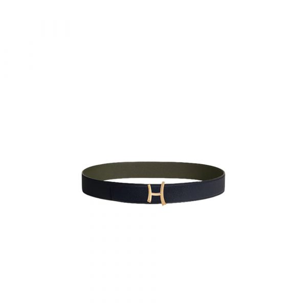 HERMES Script belt buckle & Reversible leather strap 38 mm
