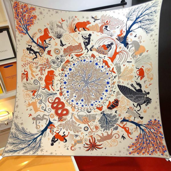 HERMES Sous le Charme d’Orphee shawl 140