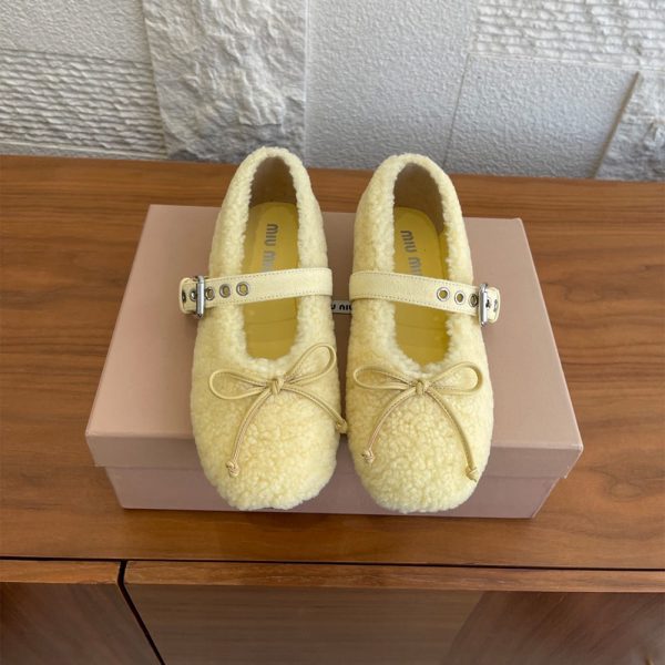 MIUMIU Shearling ballerinas