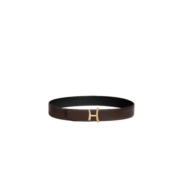 HERMES Script belt buckle & Reversible leather strap 38 mm