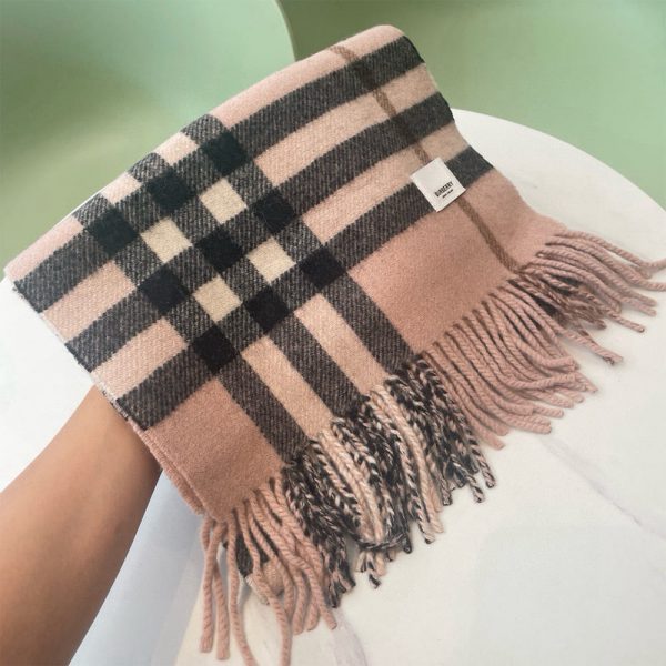 Burberry Reversible Check And Monogram Cashmere Scarf