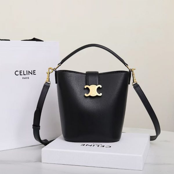 CELINE SMALL BUCKET LOUISE IN SMOOTH CALFSKIN(HIGH-END GRADE)