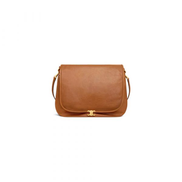 CELINE SOFT TRIOMPHE BESACE IN SUPPLE SHINY LAMBSKIN(HIGH-END GRADE)