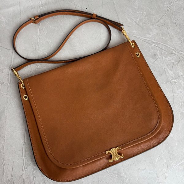 CELINE SOFT TRIOMPHE BESACE IN SUPPLE SHINY LAMBSKIN(HIGH-END GRADE)