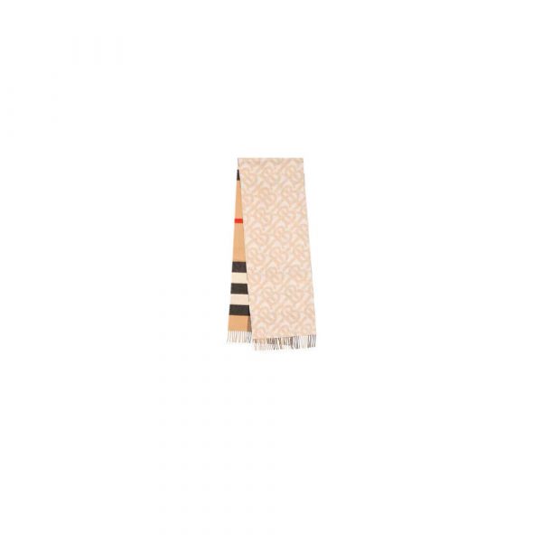 BURBERRY Reversible Check And Monogram Cashmere Scarf