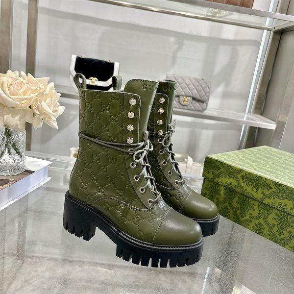 GUCCI Women’s lace-up ankle boot with GG