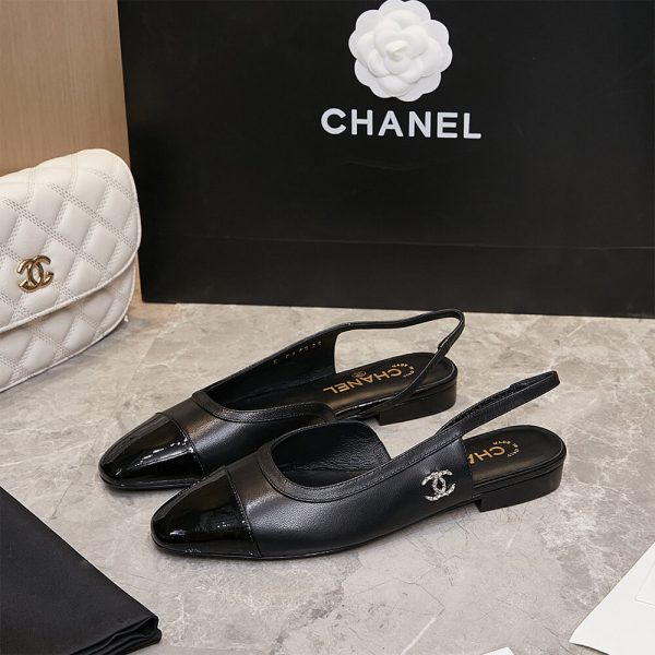 Chanel Diamond Buckle Slingbacks