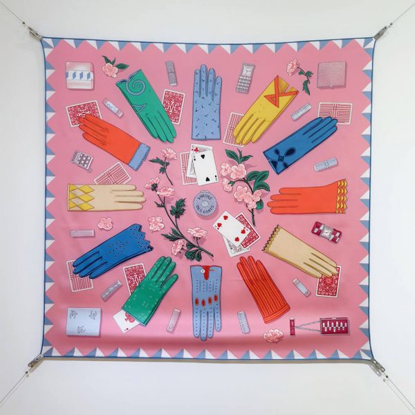 HERMES L’Heure des Gants scarf 90