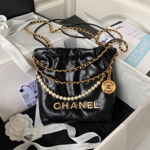 Chanel 22 Mini hand bag Pearl(HIGH-END GRADE)