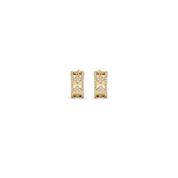 VCA Perl??e four-leaf clover hoop earrings