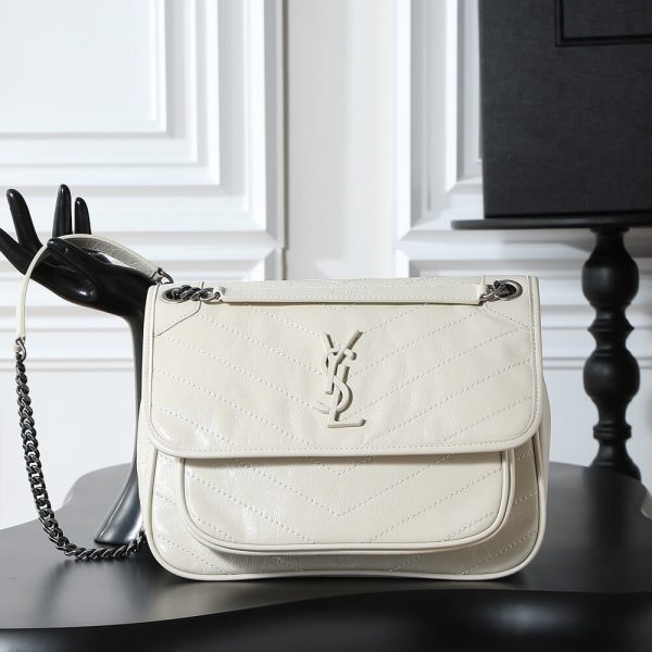 YSL NIKI MEDIUM IN CRINKLED VINTAGE LEATHER(HIGH-END GRADE)