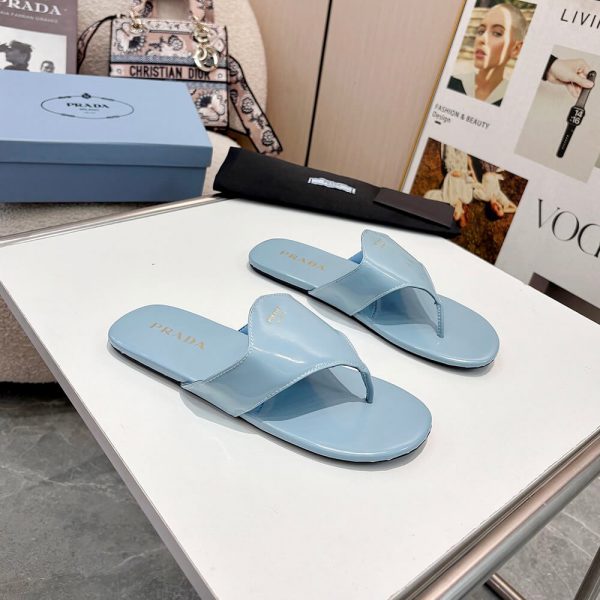 Prada Brushed leather thong sandals