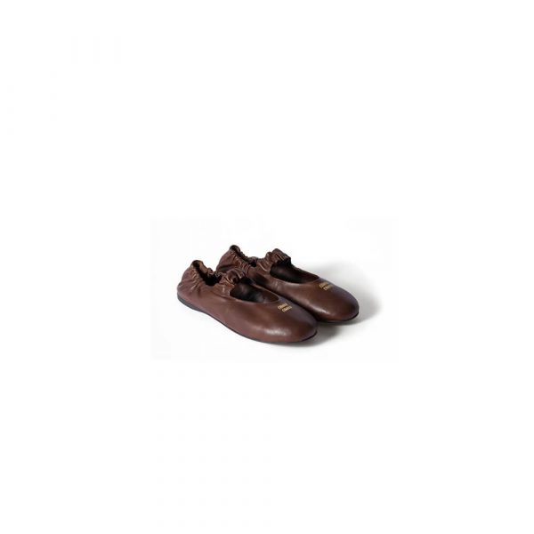 MIUMIU Ruches Nappa Leather ballet flats