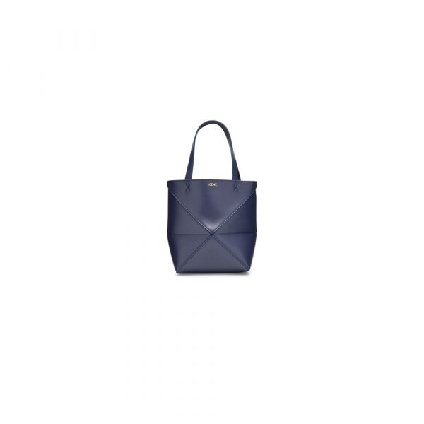 LOEWE Mini Puzzle Fold tote in shiny calfskin(HIGH-END GRADE)