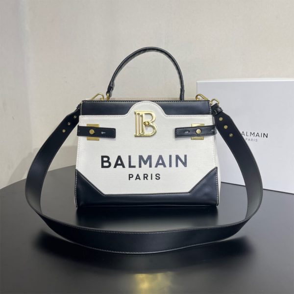 Balmain B-Buzz canvas top-handle bag